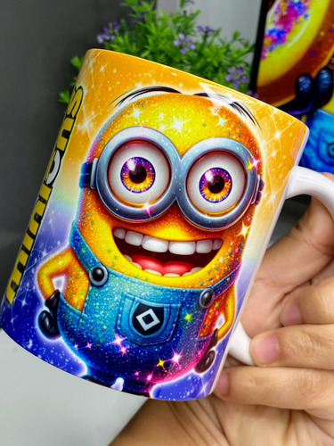Caneca Apaixonante Minions Com Arte Efeito 3d Coleção