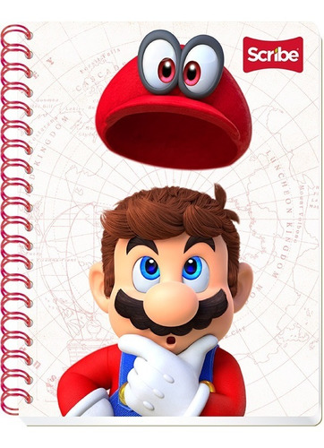 4 Cuadernos Profesionales Scribe Mario Bros Cuadro Chico | Envío gratis