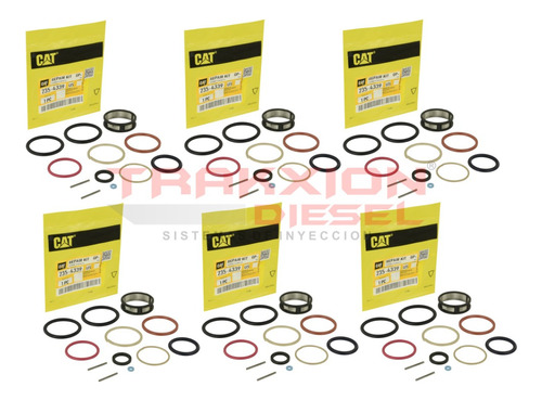 6 Kits Ligas Internas Externas Para Inyector Diesel C9 Cat