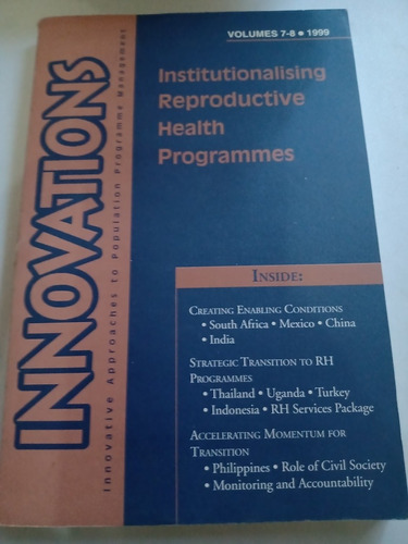 Institutionalising Reproductive Health Programmes 1999