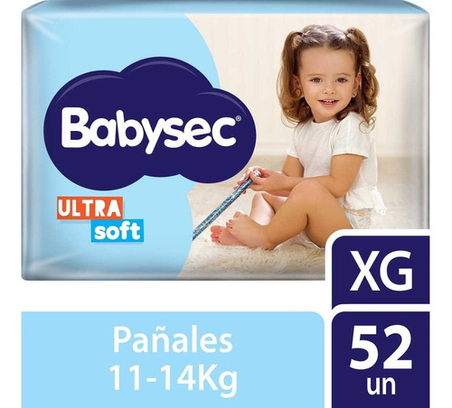52 Pañales Babysec Ultra Soft Xg ( Extra Grande ) 11 A 14 Kg