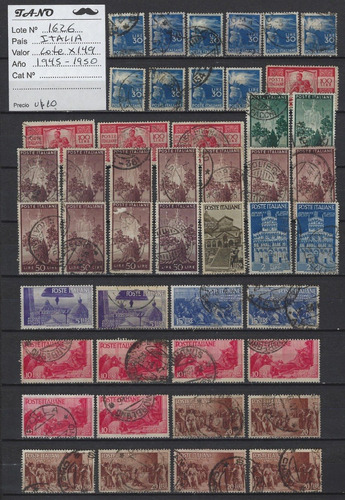 Lote1626 Italia Lote X 149 Sellos Años 1945-1950 Ver