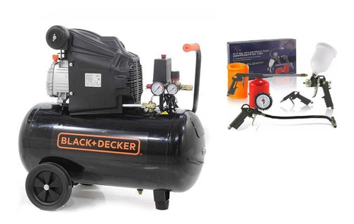 Compresor De Aire Black Deker 50 Litros 2hp Portatil Con Kit