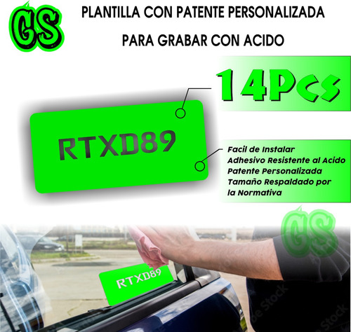 Plantillas Grabado De Patentes En Vidrio Auto Personalizado