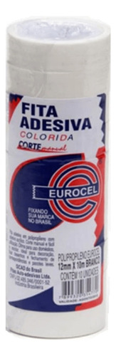 Fita Adesiva Durex Branca 12mmx10metros Pacote C/10unidades