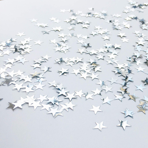 Glitter Confetti Estrellas Plateadas 45gr