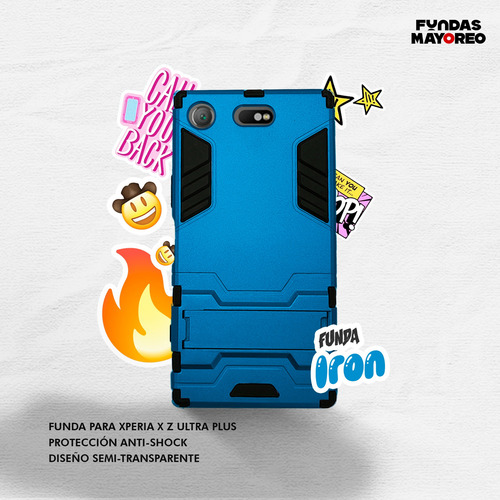 Funda Iron Para Xperia Xa Carcasa Antishock Con Mica Azul