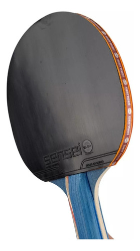 Paleta De Ping Pong Tenis Mesa 6 Stars Sensei Con Funda Mango Azul Acero An (anatómico)