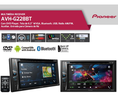 Imagem 5 de 7 de Central Multimídia Avh-g228bt Pioneer 6,2 2din + Câmera Ré