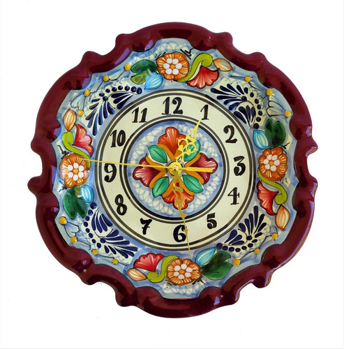 Reloj De Talavera Decorativo Incluye Maquinaria Envió Gratis