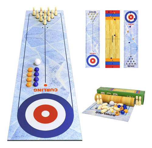 Juego De Mesa 3 En 1, Tabla De Tejo Y Bolos, Juego Familiar