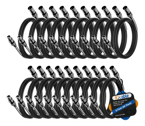 Cable Xlr A Xlr (8 Pies, Paquete De 20) Múltiples Xlr M De P