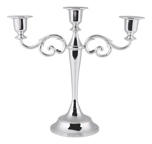 Candelabro De 3 Brazos, Soporte De Vela Conico De Metal Dura