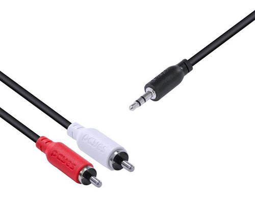 Cabo De Audio 2 Rca Macho Para P2 28 Awg 3,5mm 2m-p2r35-2