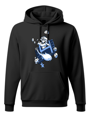 Sudadera Super Mario Bros Hongo Fuego Bomba Azul