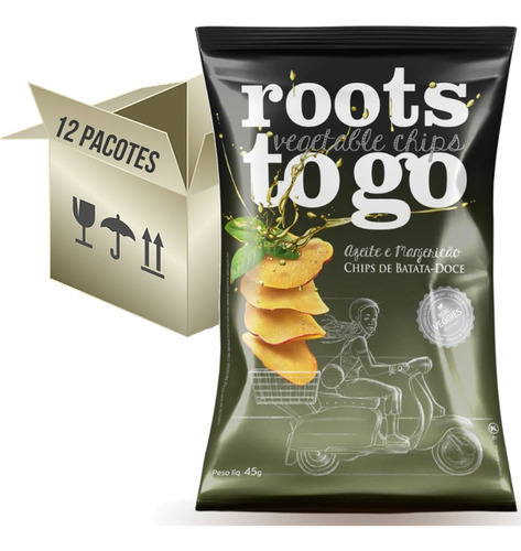 12x Chips Batata-doce E Manjericão Roots To Go 45g