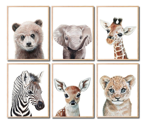 Arte De Pared De Animales De Safari Bebés Impresiones ...