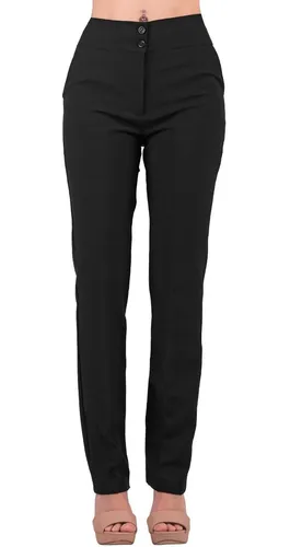 Pantalones Negro de Tela para Mujer