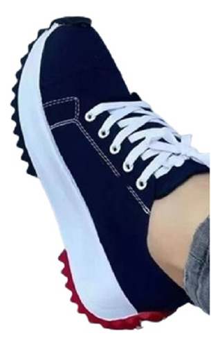 Zapatos De Mujer De Suela Gruesa De Lona Casual Talla Grande