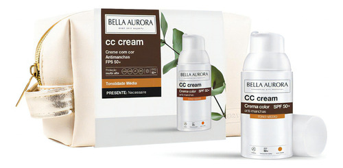 Bella Aurora, Cc Cream +necessaire, Protetor Solar Tom Médio