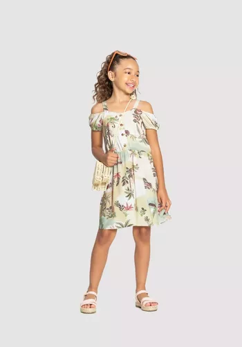 Vestido Estampado Jogo da Velha Infantil Menina - Marshoes