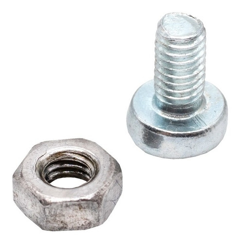10 Pzas Tornillo Cruz Milimétrico M3 X 6 Mm Con Tuerca M3
