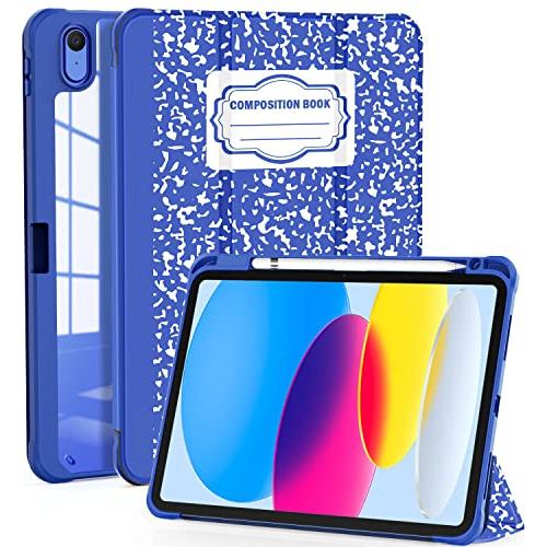 Funda Para iPad 10th Gen 2022 Composition Book Azul Pc Ba-02