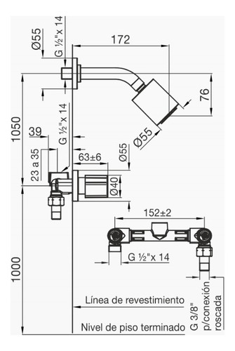 Grifería Fv Radal Para Ducha Doble Comando 0109/c7 Cr Plateado Cromado