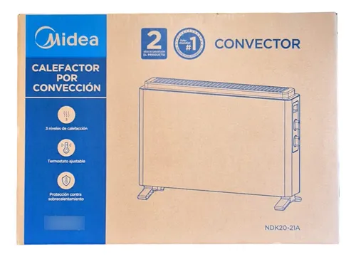 Calefactor Convector Midea 3 Niveles Termostato 1700w Blanco