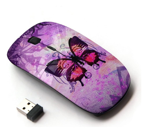 Koolmouse [mouse Inalámbrico Óptico 2.4g [purple Pen Art Flo