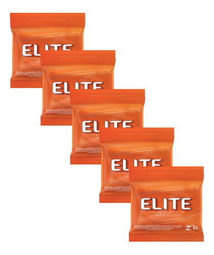 Kit 5 Pacotes Preservativo Elite C/ 3 Unidades Cada