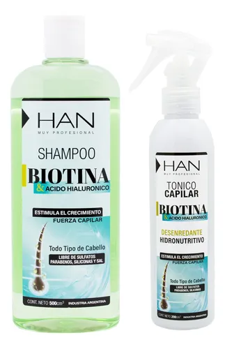 Han Biotina Acido Hialuronico Shampoo + Tonico Anticaída 3c