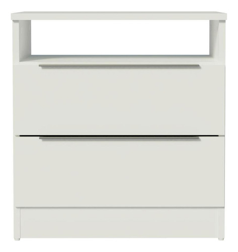 Mesa De Cabeceira Madesa 3227 Com 2 Gavetas - Branco