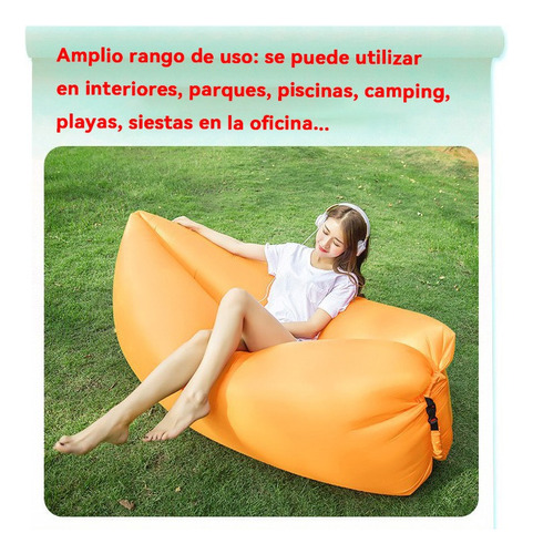 Colchón Inflable Personal Portátil Camping Acampar Colchone Naranja