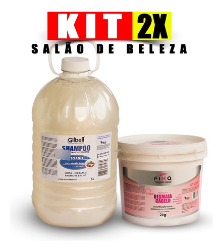  Kit Shampoo 5 Litros Perolado Nutritivo Mascara Desmaia 2kg