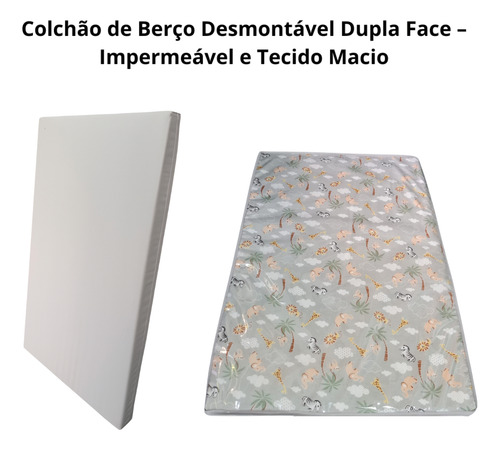 Colchão Berço Desmontável E Chiqueirinho Capa Impermeável