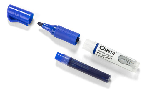 Marcador Pizarra Recargable Tinta Liquida Azul Olami 360 X 1