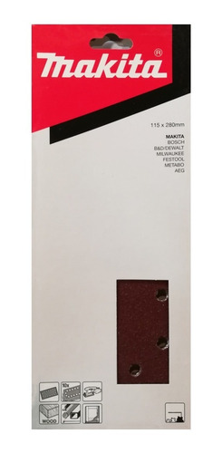 Imagen 2 de 5 de 10 Lijas Makita 115 X 280 Mm Con Agujeros Para Lijadora