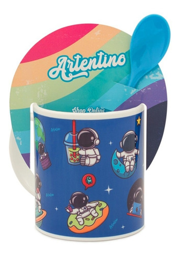 Imagen 6 de 10 de Pack 6 Jarro Taza Infantil Nena Nene Regalo Cuchara Acrilico