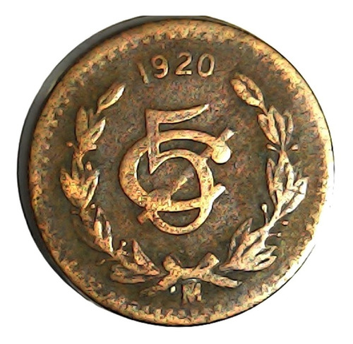 Moneda De 5 Centavos. 1920             L1h15r1c4ab