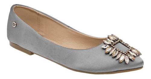 Flats Con Pedreria De Moramora Para Mujer Gris 11317146 T6