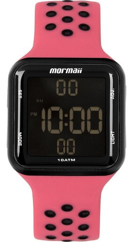 Relógio Digital Da Mormaii Feminino Esportivo A Prova Dagua Cor da correia Rosa Cor do bisel Rosa Cor do fundo Rosa