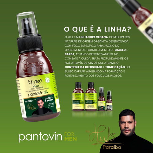 Kit Crescimento Cabelo Barba Pantovin For Men By Hulk