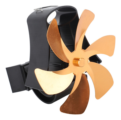 Ventilador Dorado Para Chimenea, 6 Aspas, Magnético, Montaje