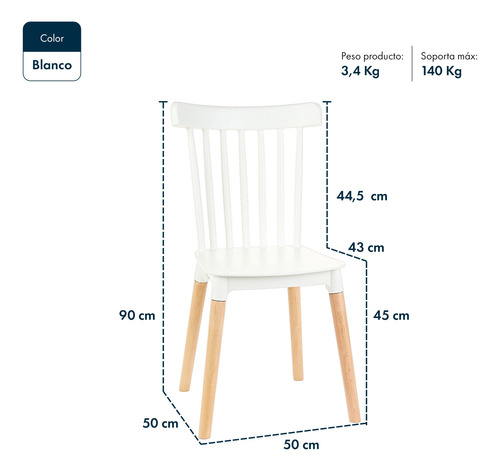 Juego Comedor Mesa Eames Rectangular 120x80 + 6 Windsor.