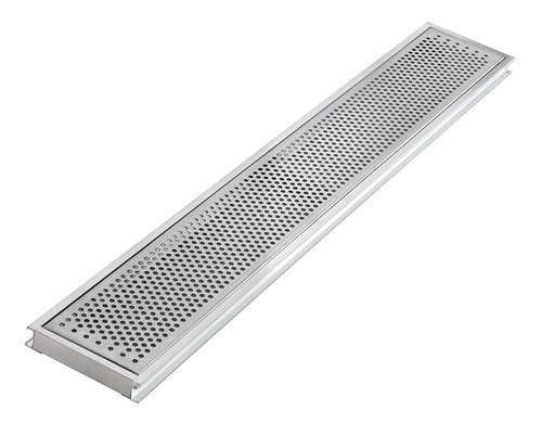 Grelha Ralo Linear Perfurada Em Inox 10x100cm Água Pluvial