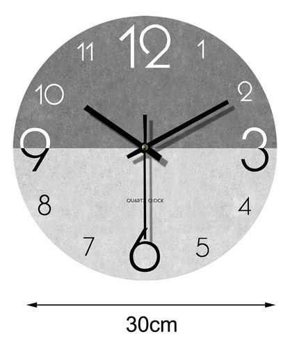 Reloj De Pared Artístico De 12.0 In, Gris Oscuro Claro