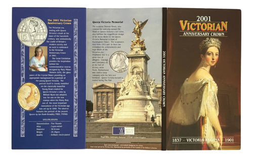Moeda Oficial 2001 5 Libras Rainha Victoria Inglaterra