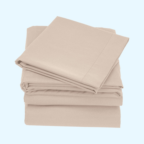 Juego Sábanas Suavitec Plus Matrimonial Concord Color Beige Diseño De La Tela Liso
