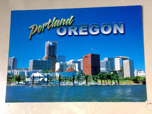 Portland Oregon Tarjeta Postal Usada Eua  Riverplace Marina